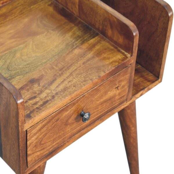 miavon Chestnut Wood Bedside Table – Classic Nightstand with Storage - Image 5