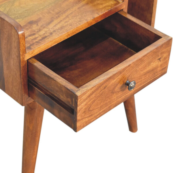 miavon Chestnut Wood Bedside Table – Classic Nightstand with Storage - Image 6