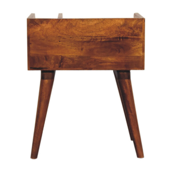 miavon Chestnut Wood Bedside Table – Classic Nightstand with Storage - Image 9