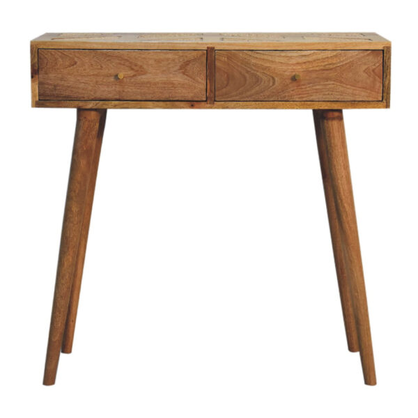 miavon Woven Aztec Console Table – Rustic Boho Entryway Accent