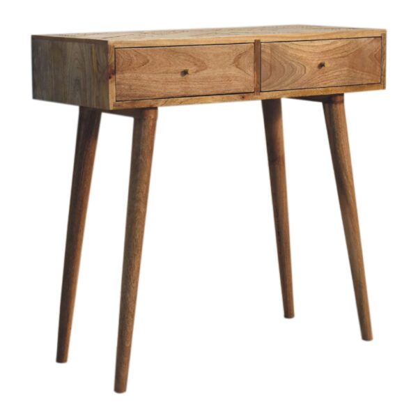 miavon Woven Aztec Console Table – Rustic Boho Entryway Accent - Image 2
