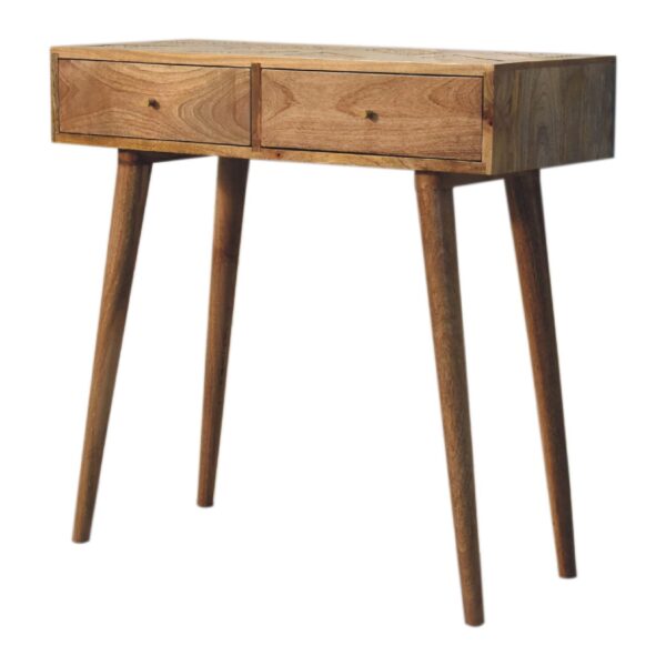 miavon Woven Aztec Console Table – Rustic Boho Entryway Accent - Image 3