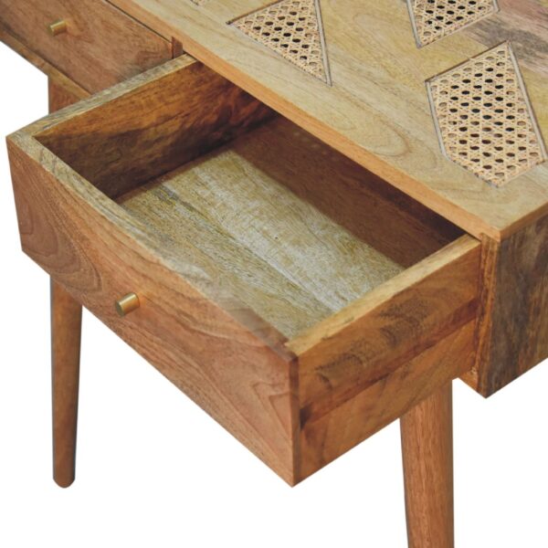 miavon Woven Aztec Console Table – Rustic Boho Entryway Accent - Image 6