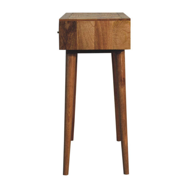 miavon Woven Aztec Console Table – Rustic Boho Entryway Accent - Image 8