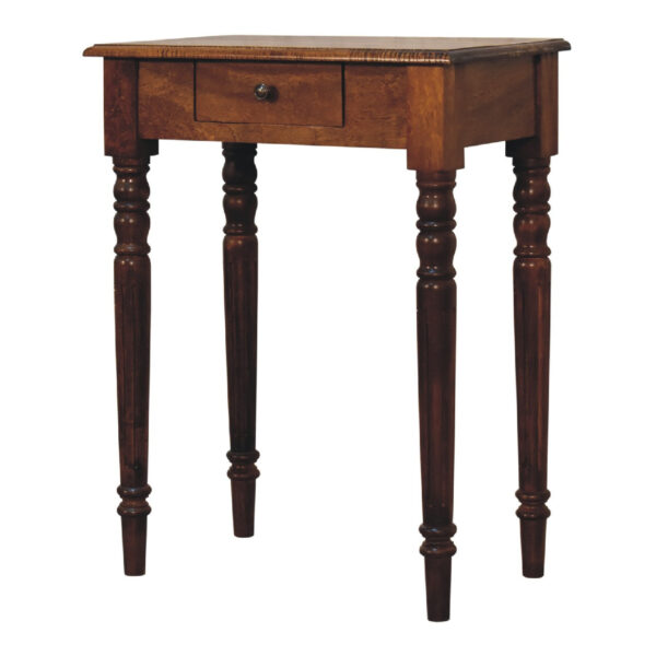 miavon Chestnut Wood Writing Desk – Classic Turned Leg Design - Image 2