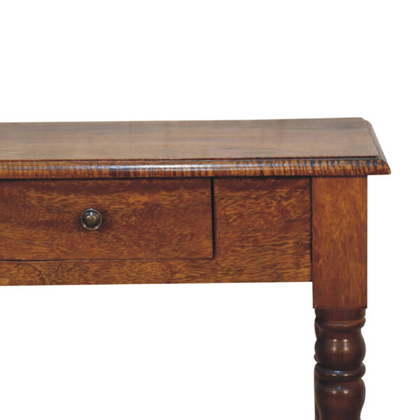 miavon Chestnut Wood Writing Desk – Classic Turned Leg Design - Image 4