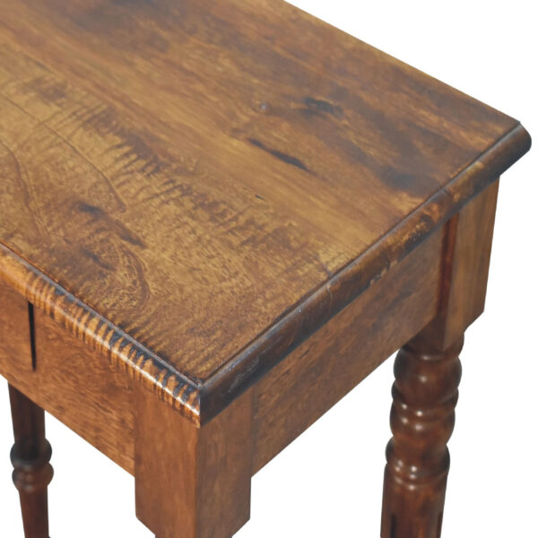 miavon Chestnut Wood Writing Desk – Classic Turned Leg Design - Image 5