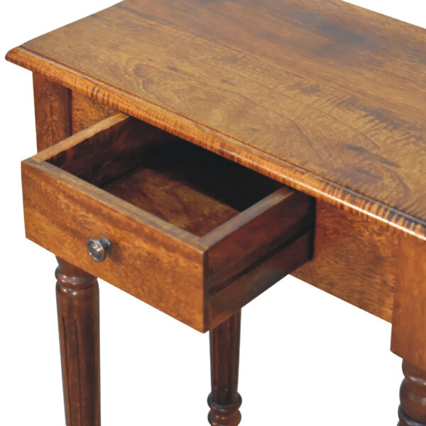 miavon Chestnut Wood Writing Desk – Classic Turned Leg Design - Image 6