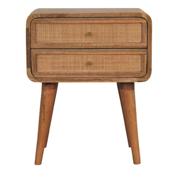 miavon Woven 2-Drawer Bedside Table – Stylish Storage Nightstand